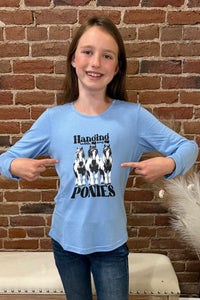 Girls Hanging With My Ponies Long Sleeve by Roper-Girls Top-Roper/Stetson-Gallop 'n Glitz- Women's Western Wear Boutique, Located in Grants Pass, Oregon