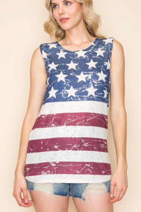 Sleeveless Flag Top by Vocal-top-Vocal-Gallop 'n Glitz- Women's Western Wear Boutique, Located in Grants Pass, Oregon