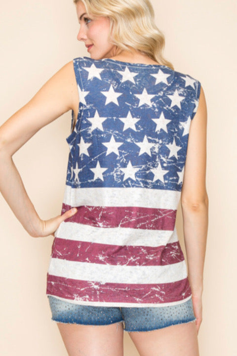 Sleeveless Flag Top by Vocal-top-Vocal-Gallop 'n Glitz- Women's Western Wear Boutique, Located in Grants Pass, Oregon