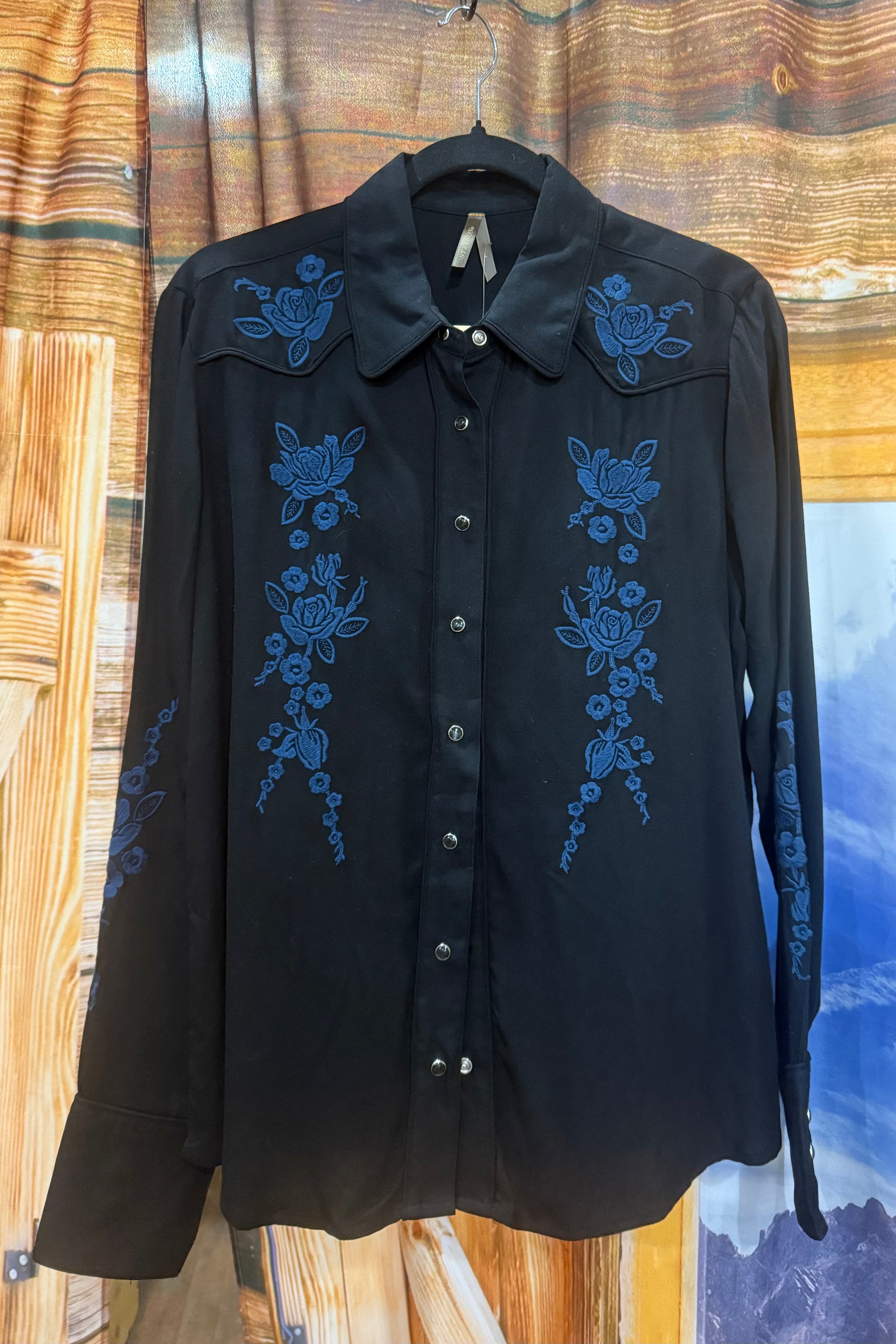 Midnight Blue Pearl Snap by Stetson-Top-Roper/Stetson-Gallop 'n Glitz- Women's Western Wear Boutique, Located in Grants Pass, Oregon
