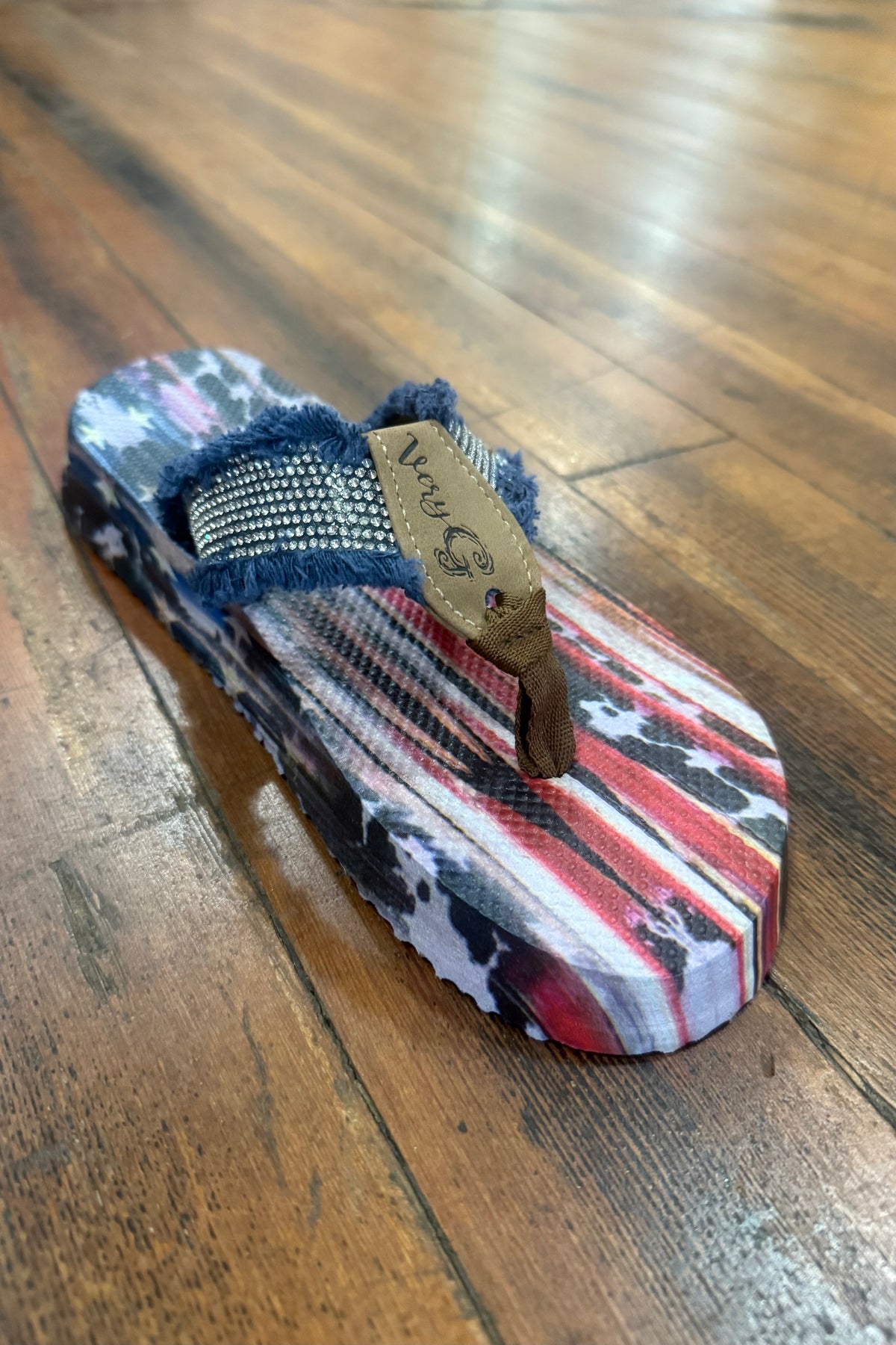 Red, White & Sparkle Flip Flops Blue-Women's Shoes-Very G-Gallop 'n Glitz- Women's Western Wear Boutique, Located in Grants Pass, Oregon