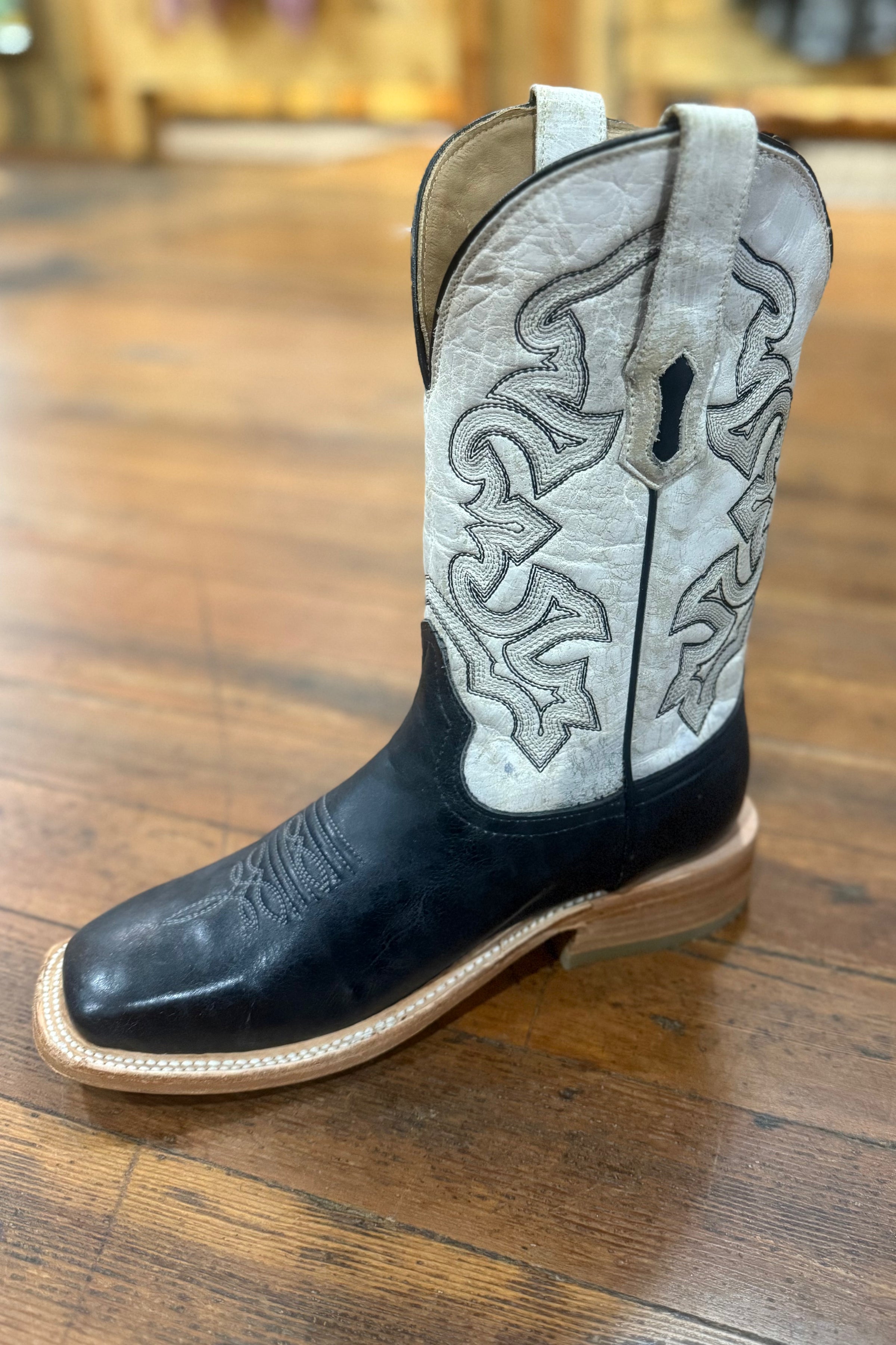 Men's Black w/White Top Square Toe Boot by Corral-Men's Boot-Corral Boots-Gallop 'n Glitz- Women's Western Wear Boutique, Located in Grants Pass, Oregon