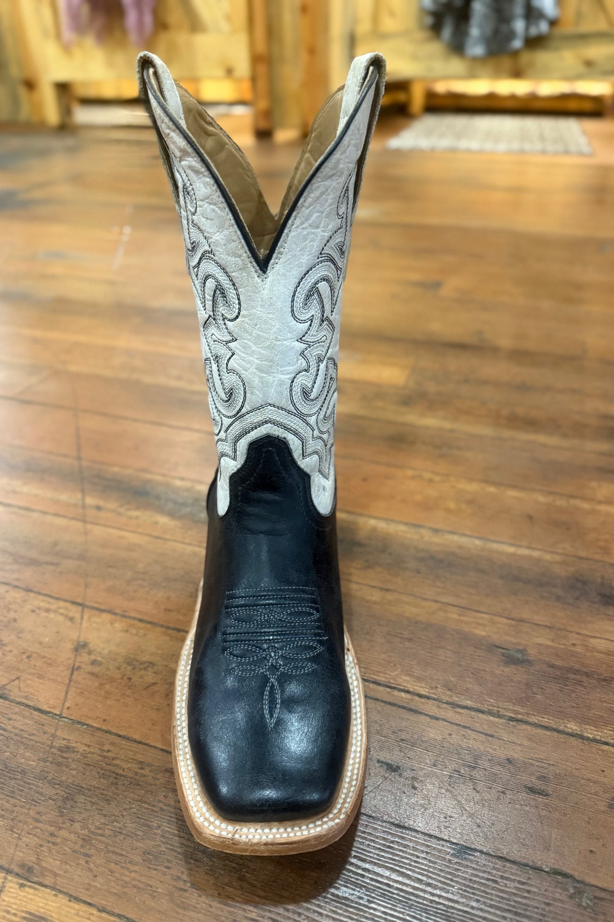 Men's Black w/White Top Square Toe Boot by Corral-Men's Boot-Corral Boots-Gallop 'n Glitz- Women's Western Wear Boutique, Located in Grants Pass, Oregon