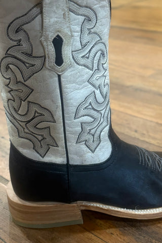 Men's Black w/White Top Square Toe Boot by Corral-Men's Boot-Corral Boots-Gallop 'n Glitz- Women's Western Wear Boutique, Located in Grants Pass, Oregon
