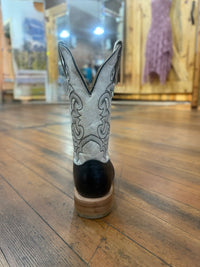 Men's Black w/White Top Square Toe Boot by Corral-Men's Boot-Corral Boots-Gallop 'n Glitz- Women's Western Wear Boutique, Located in Grants Pass, Oregon