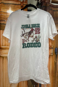 Jingle Horse Rodeo Tee-Door Buster-Broke Rodeo Mom-Gallop 'n Glitz- Women's Western Wear Boutique, Located in Grants Pass, Oregon
