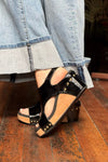CARLEY By Corkys Black Crinkle Sandal-Women's Shoes-Corkys-Gallop 'n Glitz- Women's Western Wear Boutique, Located in Grants Pass, Oregon