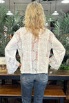 V- Neck Flare Sleeve Lace Detail Ivory Top by POL-top-POL-Gallop 'n Glitz- Women's Western Wear Boutique, Located in Grants Pass, Oregon