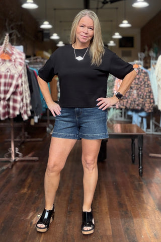 Judy Blue Slim HW Tummy Control Shorts-Shorts-Judy Blue-Gallop 'n Glitz- Women's Western Wear Boutique, Located in Grants Pass, Oregon