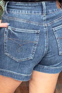 Judy Blue Slim HW Tummy Control Shorts-Shorts-Judy Blue-Gallop 'n Glitz- Women's Western Wear Boutique, Located in Grants Pass, Oregon