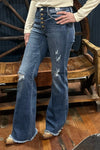 Judy Blue Distressed Button Fly Flare Jean-Flare-Judy Blue-Gallop 'n Glitz- Women's Western Wear Boutique, Located in Grants Pass, Oregon