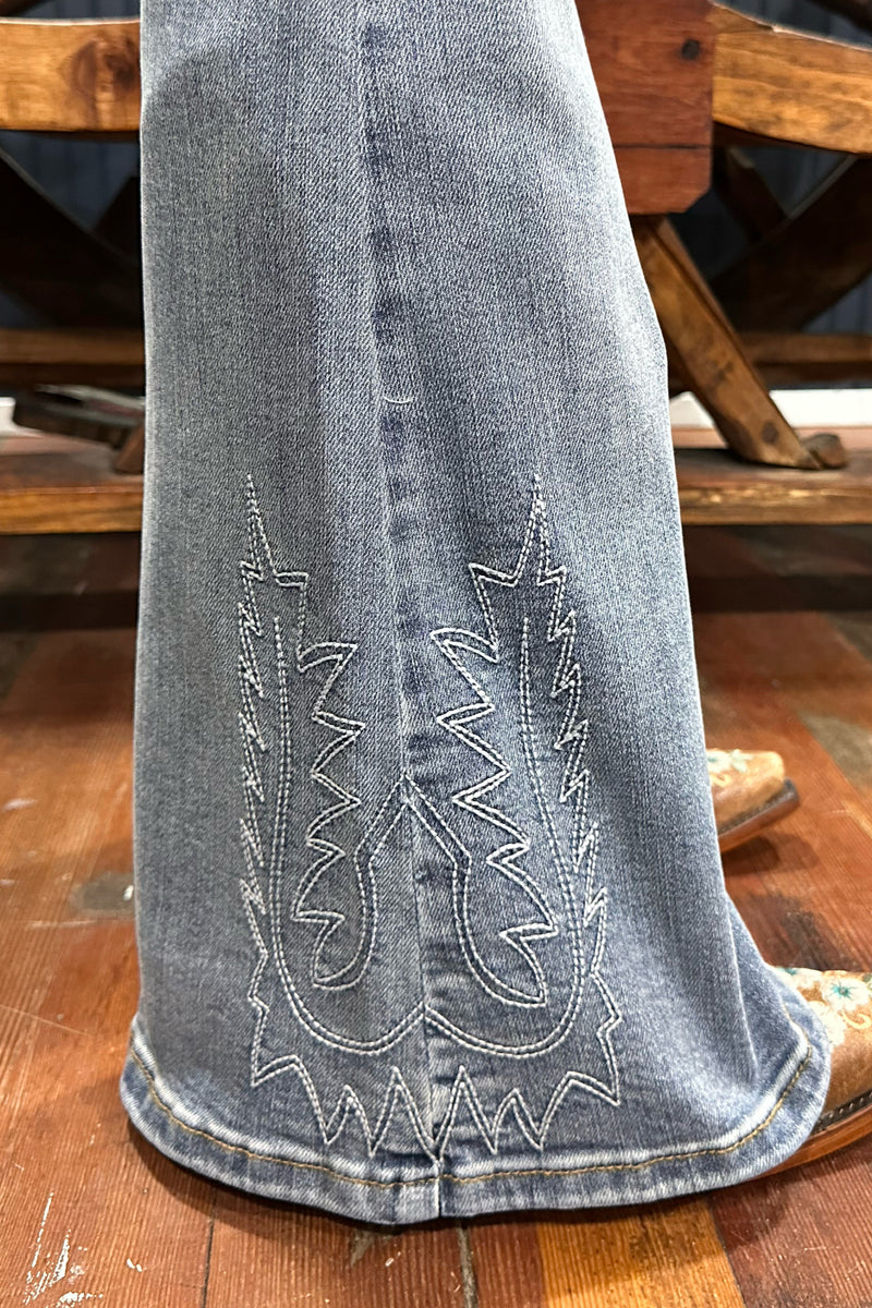 Judy Blue Western Embroidered Flare Jean-Flare-Judy Blue-Gallop 'n Glitz- Women's Western Wear Boutique, Located in Grants Pass, Oregon