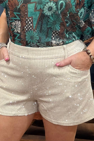 Jitterbug Shorts Cream-Shorts-Sterling Kreek-Gallop 'n Glitz- Women's Western Wear Boutique, Located in Grants Pass, Oregon