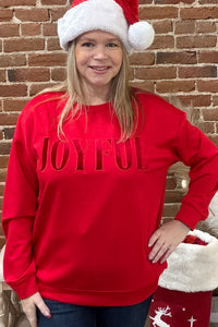 Joyful Velvet Patch Pullover-Pullover-jess lea-Gallop 'n Glitz- Women's Western Wear Boutique, Located in Grants Pass, Oregon