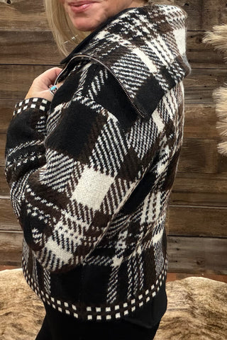 Espresso and Cream Knit Jacket by Kut From The Kloth-Jacket-Kut From The Kloth-Gallop 'n Glitz- Women's Western Wear Boutique, Located in Grants Pass, Oregon