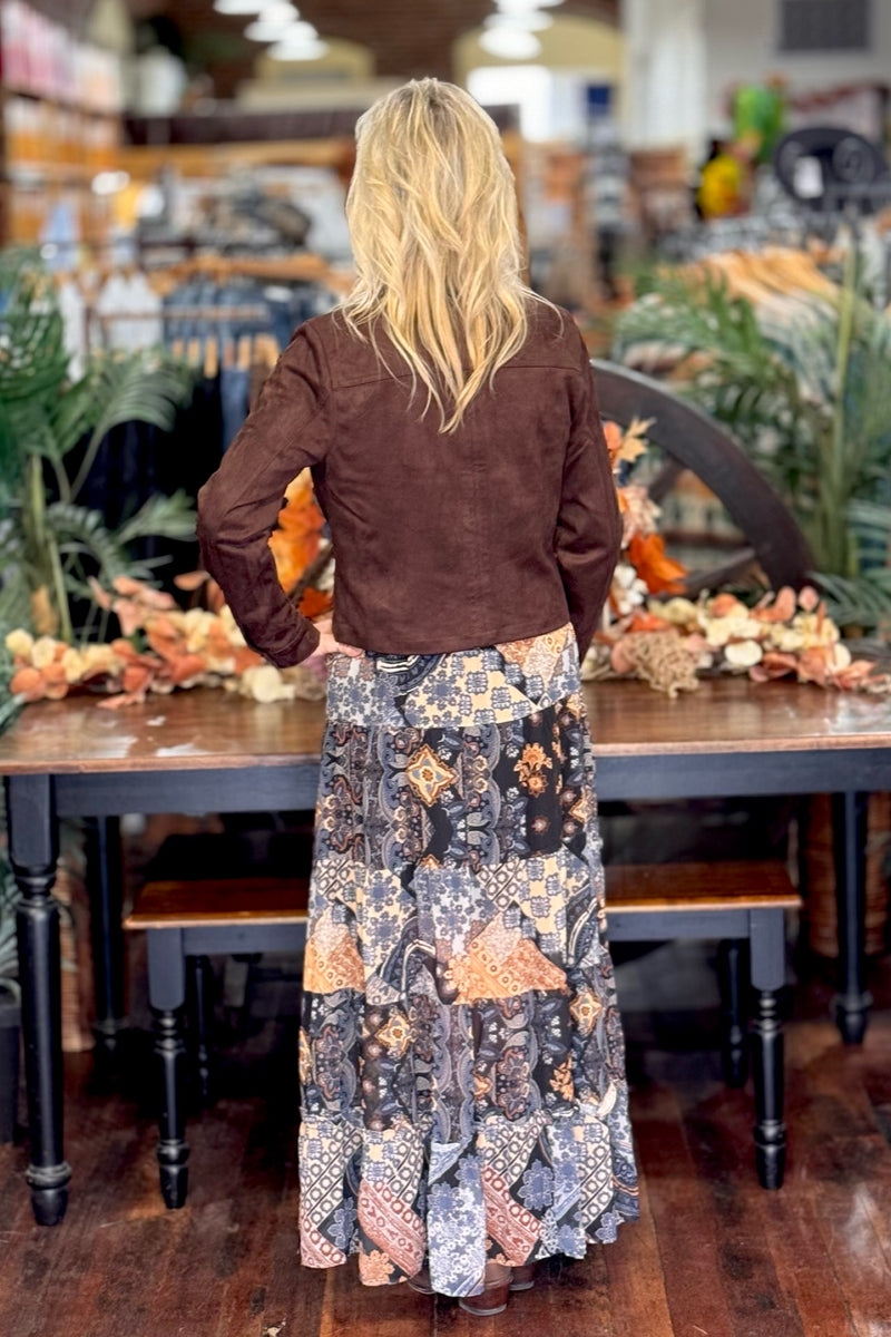 Matilda Chocolate Crop Trucker Jacket by Kut From The Kloth-Jacket-Kut From The Kloth-Gallop 'n Glitz- Women's Western Wear Boutique, Located in Grants Pass, Oregon