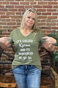 It's Called Karma Tee-Graphic Tee-Gallop 'n Glitz-Gallop 'n Glitz- Women's Western Wear Boutique, Located in Grants Pass, Oregon