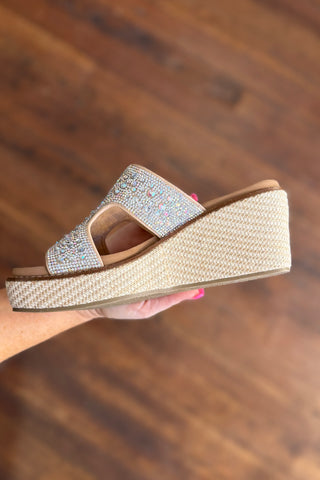 KISS N TELL Rhinestone Wedges By Corkys-Women's Shoes-Corkys-Gallop 'n Glitz- Women's Western Wear Boutique, Located in Grants Pass, Oregon