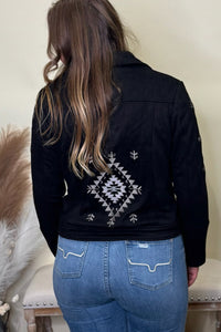 Nomad Spirit Black Embroidered Moto Jacket-Jacket-Montana Co-Gallop 'n Glitz- Women's Western Wear Boutique, Located in Grants Pass, Oregon