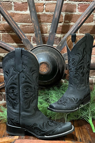 Black Embroidered Boots by Circle G-Women's Boot-Circle G Boots-Gallop 'n Glitz- Women's Western Wear Boutique, Located in Grants Pass, Oregon