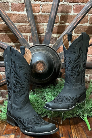Black Embroidered Boots by Circle G-Women's Boot-Circle G Boots-Gallop 'n Glitz- Women's Western Wear Boutique, Located in Grants Pass, Oregon