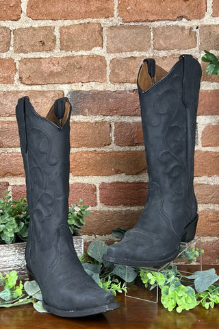 Ladies Black Embroidered Circle G Boot by Corral Boots-Women's Boot-Circle G Boots-Gallop 'n Glitz- Women's Western Wear Boutique, Located in Grants Pass, Oregon