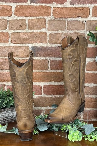 Ladies Cinnamon Embroidered Circle G Boot by Corral Boots-Women's Boot-Circle G Boots-Gallop 'n Glitz- Women's Western Wear Boutique, Located in Grants Pass, Oregon