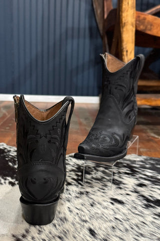 Black Embroidered Snip Toe Ankle Boot by Circle G-Women's Boot-Circle G Boots-Gallop 'n Glitz- Women's Western Wear Boutique, Located in Grants Pass, Oregon