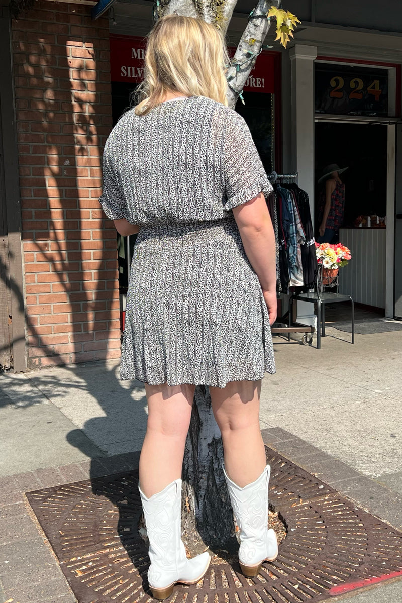 Animal Print Dress with Smocked Waist-Dress-Molly Bracken-Gallop 'n Glitz- Women's Western Wear Boutique, Located in Grants Pass, Oregon