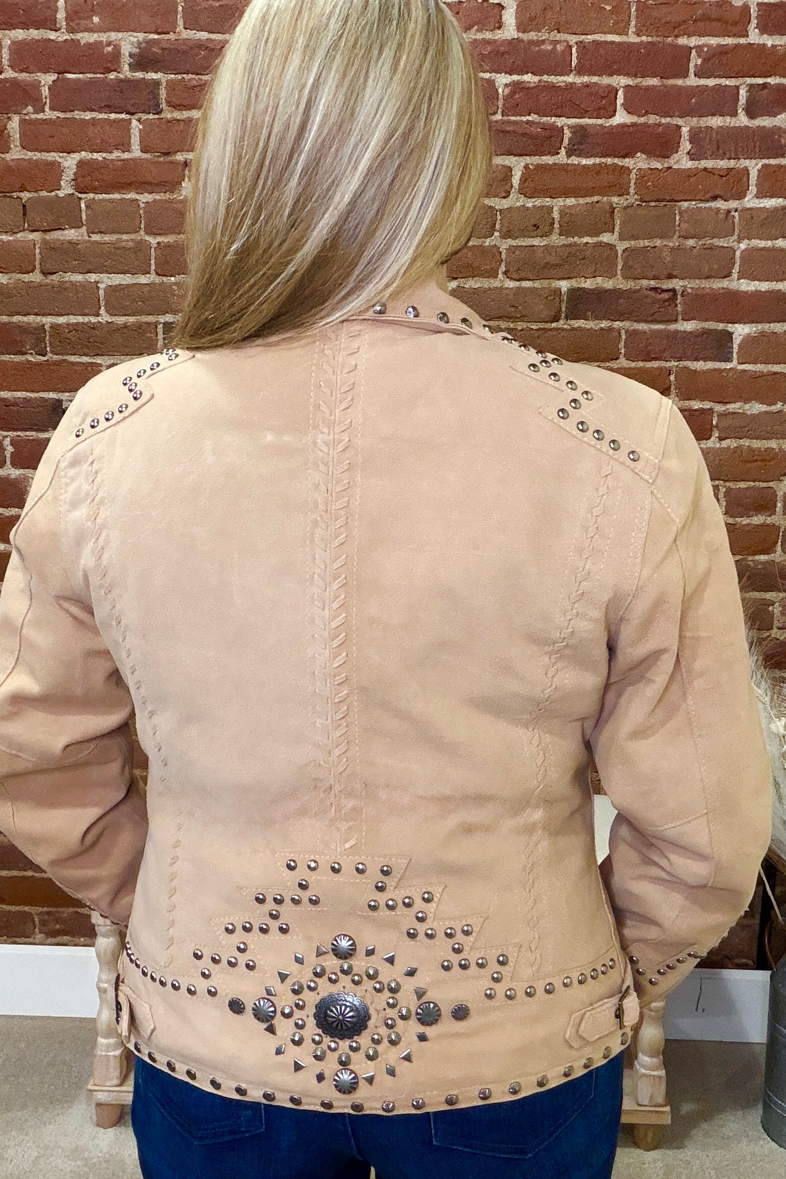 Concho And Studs Genuine Suede Jacket by Cripple Creek-Jacket-Cripple Creek-Gallop 'n Glitz- Women's Western Wear Boutique, Located in Grants Pass, Oregon