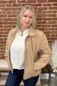 Concho And Studs Genuine Suede Jacket by Cripple Creek-Jacket-Cripple Creek-Gallop 'n Glitz- Women's Western Wear Boutique, Located in Grants Pass, Oregon