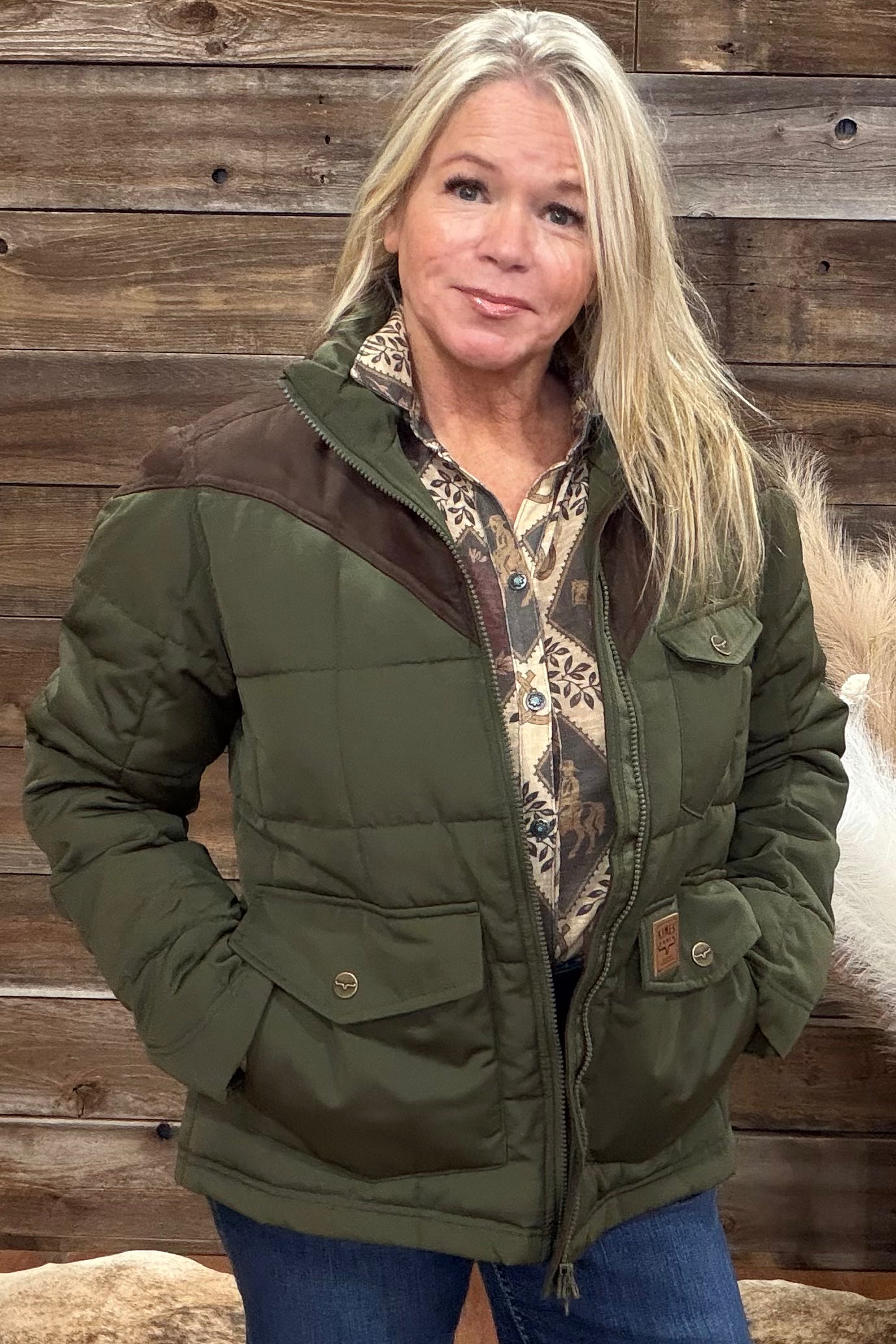 Lenora Dark Olive Jacket by Kimes Ranch
