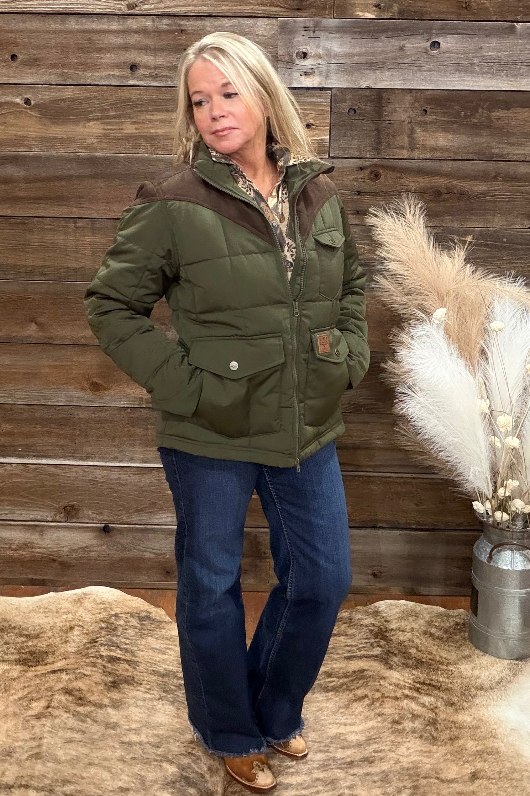 Lenora Dark Olive Jacket by Kimes Ranch