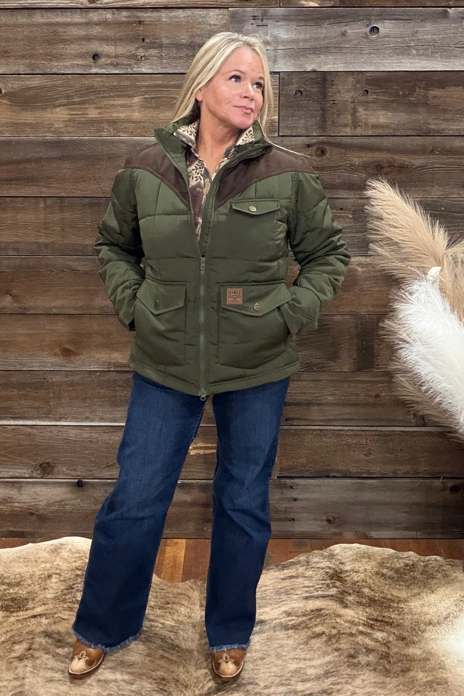 Lenora Dark Olive Jacket by Kimes Ranch