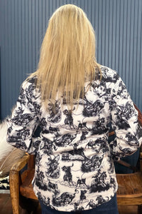 Life is a Rodeo Zip Up Jacket-Jacket-Sterling Kreek-Gallop 'n Glitz- Women's Western Wear Boutique, Located in Grants Pass, Oregon