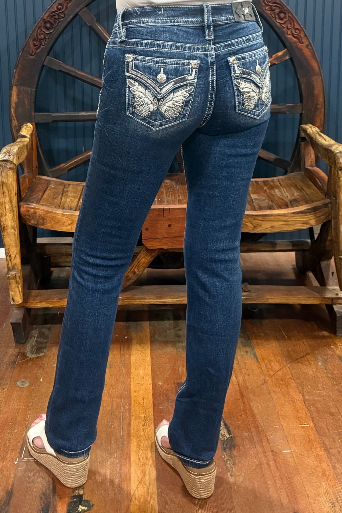 Starlight Angel Wings Straight Jean by Miss Me-Straight-Miss Me-Gallop 'n Glitz- Women's Western Wear Boutique, Located in Grants Pass, Oregon