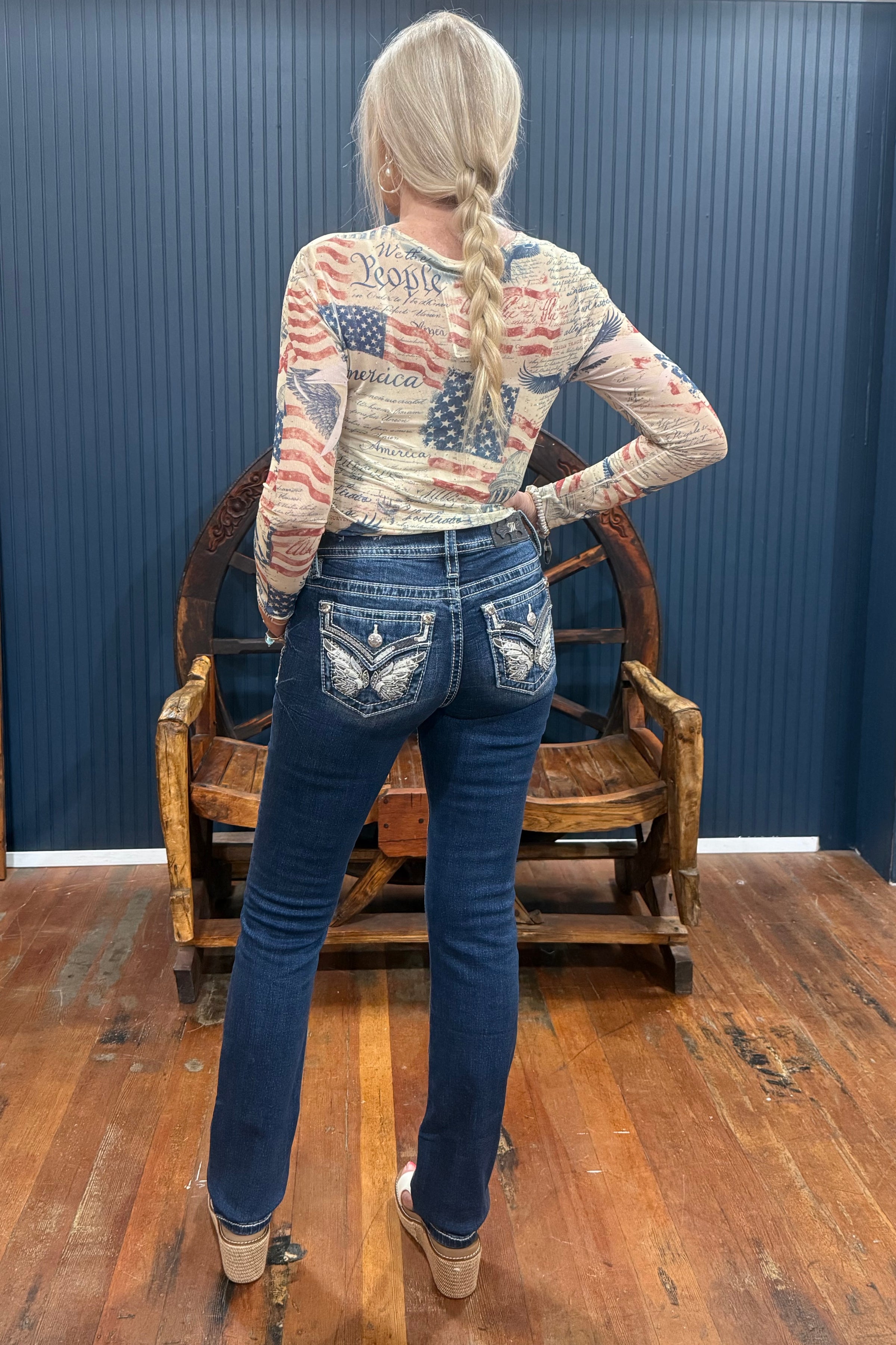 Starlight Angel Wings Straight Jean by Miss Me-Straight-Miss Me-Gallop 'n Glitz- Women's Western Wear Boutique, Located in Grants Pass, Oregon