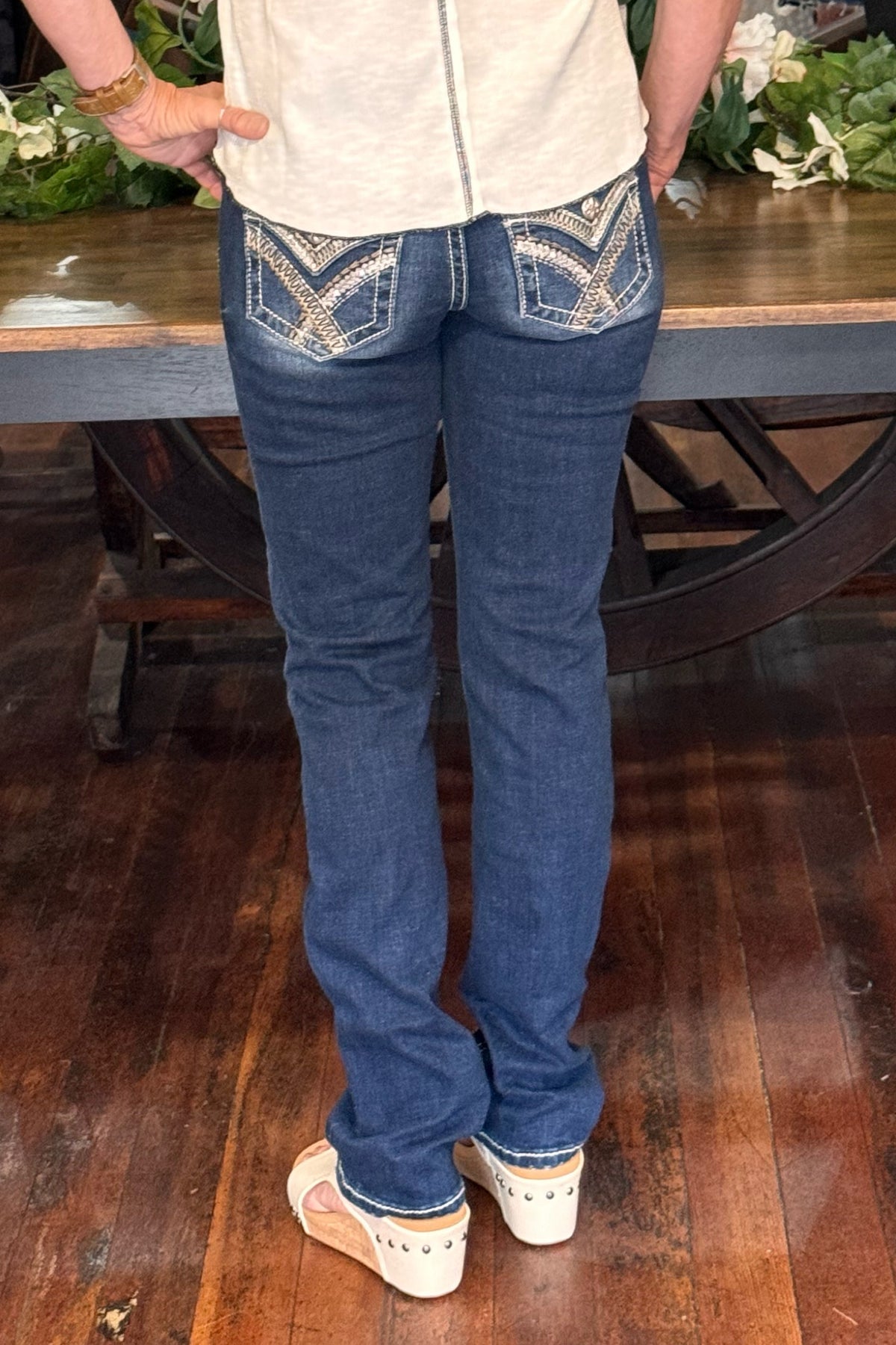 Saddle Cross-Stitch Mid Rise Straight Jean by Miss Me-Straight-Miss Me-Gallop 'n Glitz- Women's Western Wear Boutique, Located in Grants Pass, Oregon