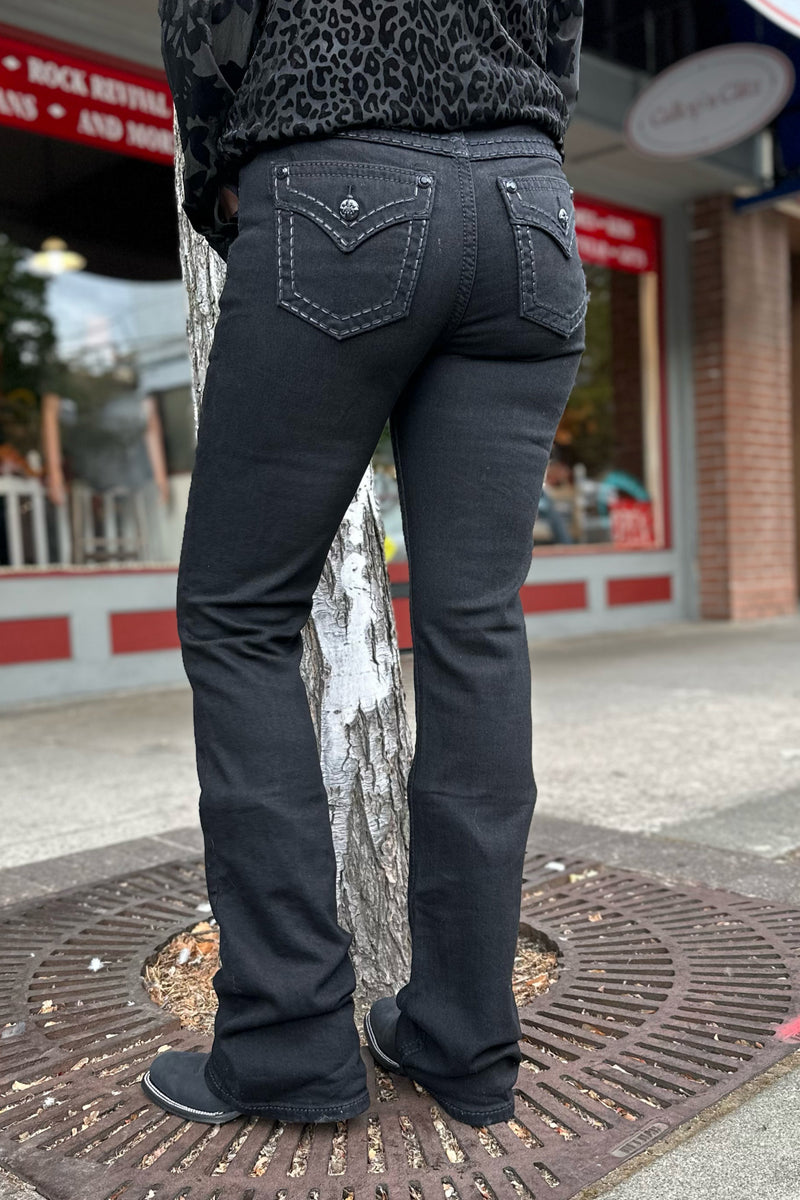 Miss Me Black Mid Rise Bootcut Jean-Bootcut-Miss Me-Gallop 'n Glitz- Women's Western Wear Boutique, Located in Grants Pass, Oregon