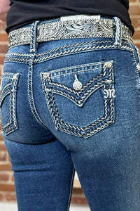 Silver Whip Stitch Mid Rise Bootcut Jean by Miss Me-Bootcut-Miss Me-Gallop 'n Glitz- Women's Western Wear Boutique, Located in Grants Pass, Oregon