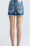 Miss Me Mid Rise Americana Star Wing Frayed Hem Short-Shorts-Miss Me-Gallop 'n Glitz- Women's Western Wear Boutique, Located in Grants Pass, Oregon