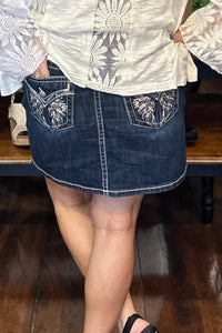 Denim Mini Skirt by Miss Me-Skirt-Miss Me-Gallop 'n Glitz- Women's Western Wear Boutique, Located in Grants Pass, Oregon