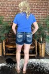 Americana Flap Denim Shorts by Miss Me-Shorts-Miss Me-Gallop 'n Glitz- Women's Western Wear Boutique, Located in Grants Pass, Oregon