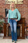 Turquoise Goddess Mid Rise Bootcut Jean by Miss Me-Bootcut-Miss Me-Gallop 'n Glitz- Women's Western Wear Boutique, Located in Grants Pass, Oregon