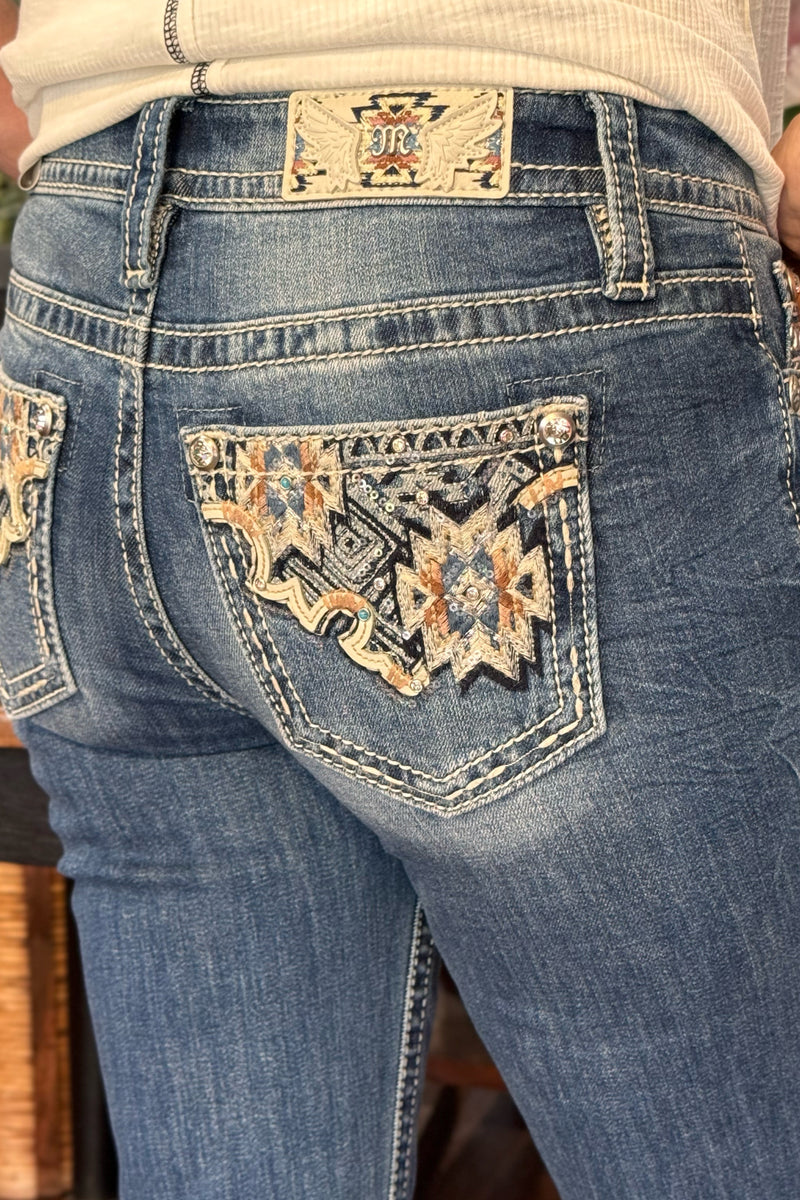 Med Wash Mid Rise Straight Jean by Miss Me-Straight-Miss Me-Gallop 'n Glitz- Women's Western Wear Boutique, Located in Grants Pass, Oregon