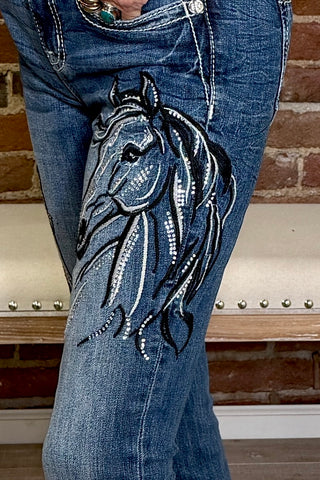 The Midnight Rodeo Bootcut Jean by Miss Me-Exclusive Rodeo Denim-Miss Me-Gallop 'n Glitz- Women's Western Wear Boutique, Located in Grants Pass, Oregon