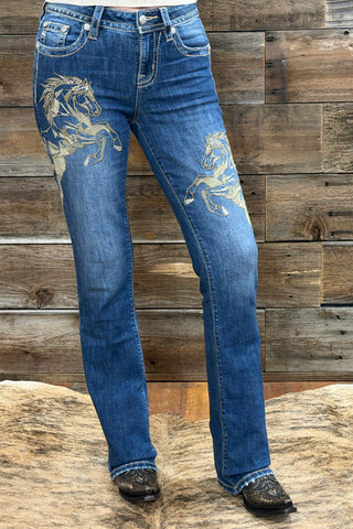 The Golden Stallion Bootcut Jean by Miss Me-Bootcut-Miss Me-Gallop 'n Glitz- Women's Western Wear Boutique, Located in Grants Pass, Oregon