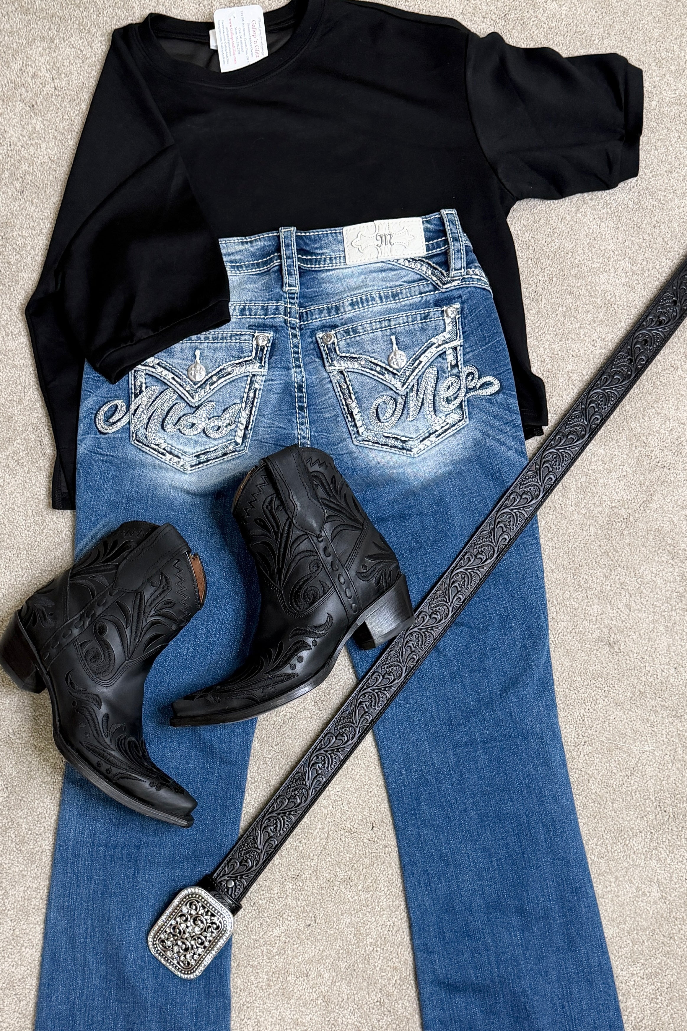Silver Script Mid-Rise Bootcut Jean by Miss Me-Bootcut-Miss Me-Gallop 'n Glitz- Women's Western Wear Boutique, Located in Grants Pass, Oregon