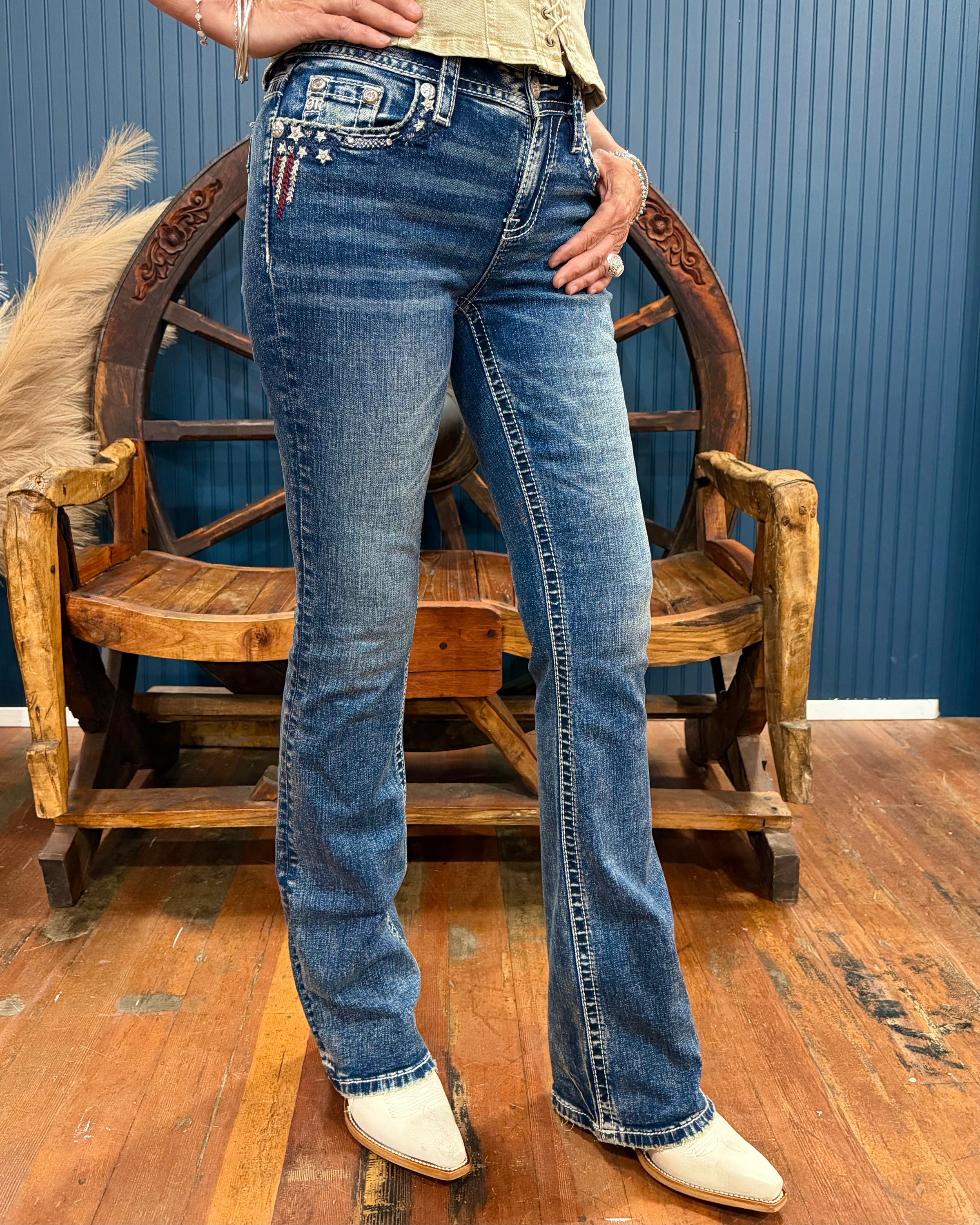 Flag Day Americana Bootcut Jean by Miss Me-Bootcut-Miss Me-Gallop 'n Glitz- Women's Western Wear Boutique, Located in Grants Pass, Oregon