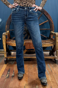 Sequin and Flora Bootcut Jean by Miss Me